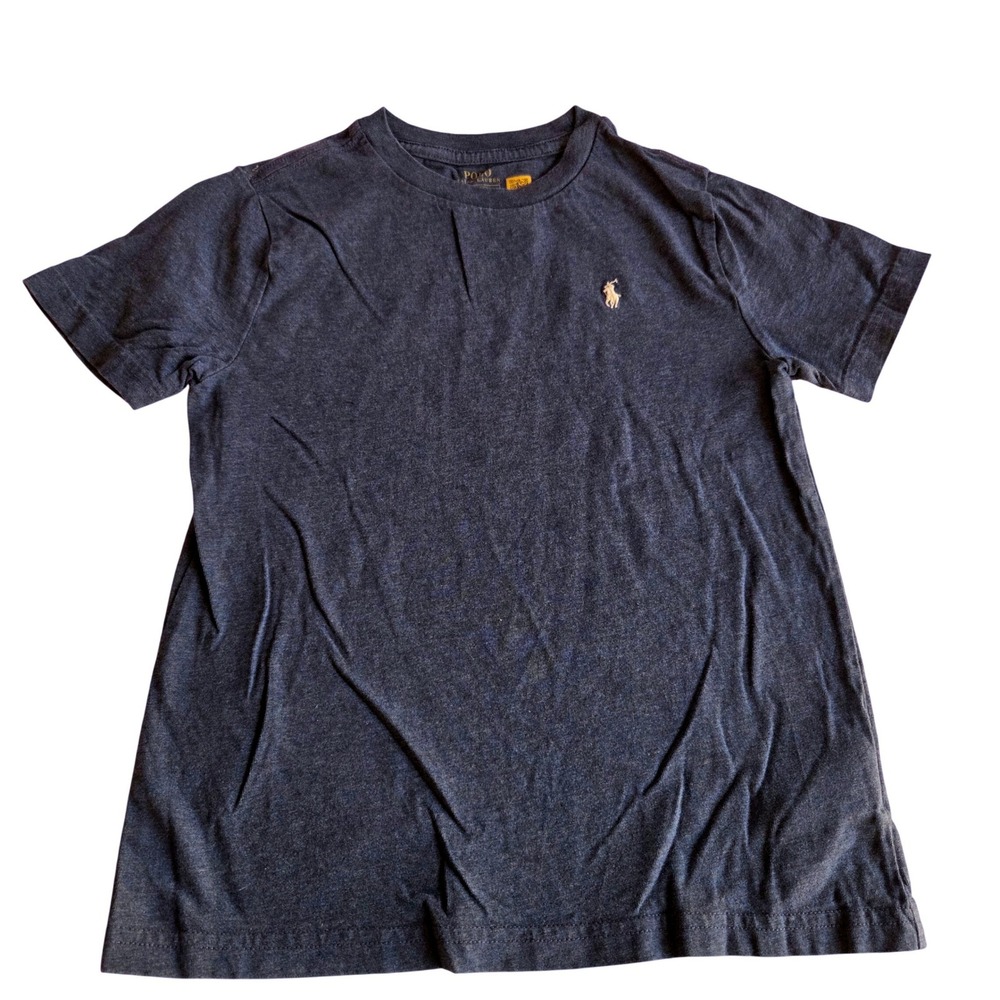 Polo Ralph Lauren Baby Tee Navy Blue Heather Crewneck Pony Logo Size 7